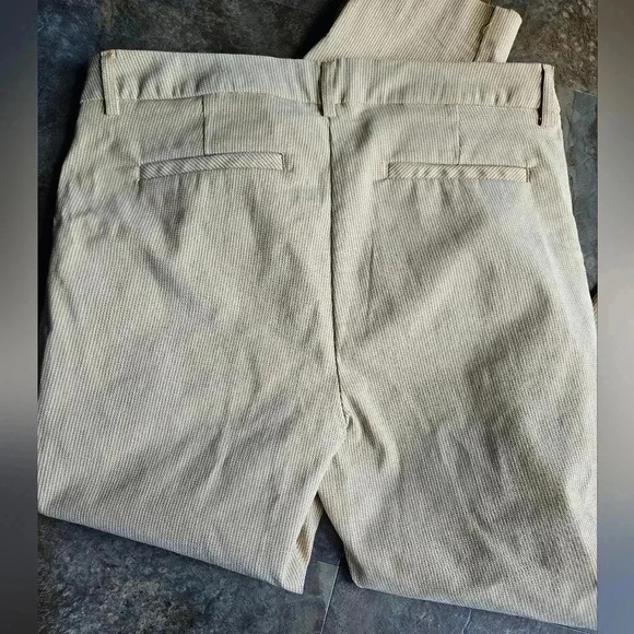 Cynthia Rowley Cropped Ankle Pants Pin Stripe (sz 10) - Picture 3 of 6